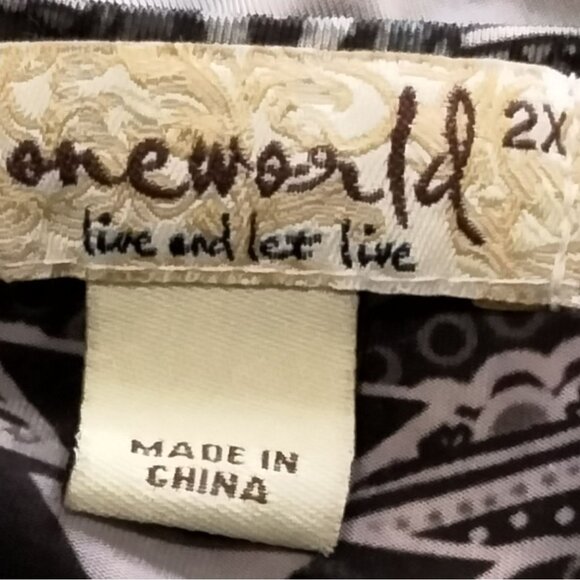 OneWorld Live And Let Live Plus Size 2X Top Tunic Lace Detail Tie-Dye Scoop Neck - Picture 7 of 9